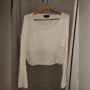 Cotton Candy LA Baby White Boat Neck Ribbed & Cropped Sweater Size S